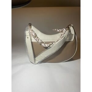 LUXEBOLD CARAMEL AND CREAM FAUX LEATHER HANDBAG/ SHOUDER BAG